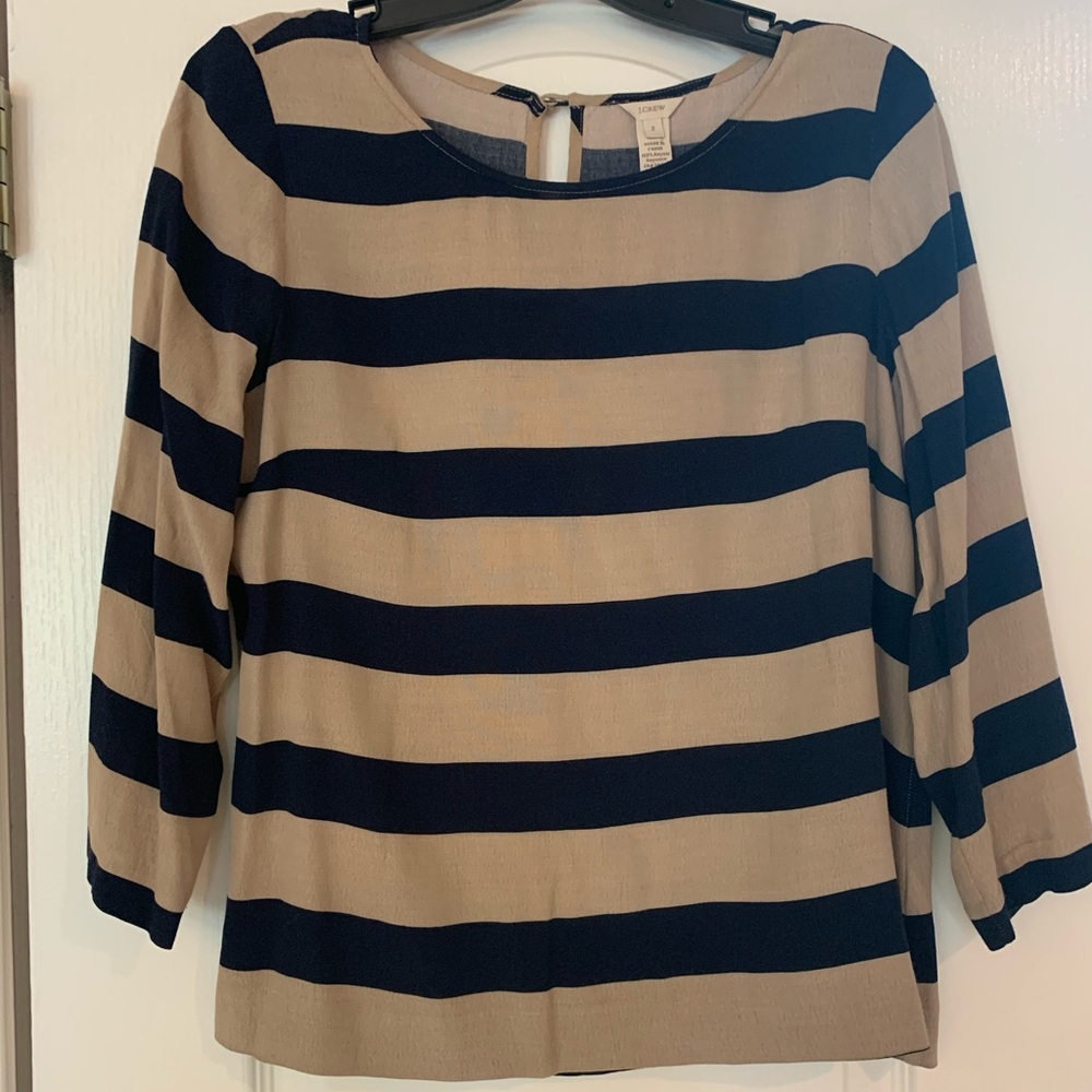 JCrew navy and khaki shirt